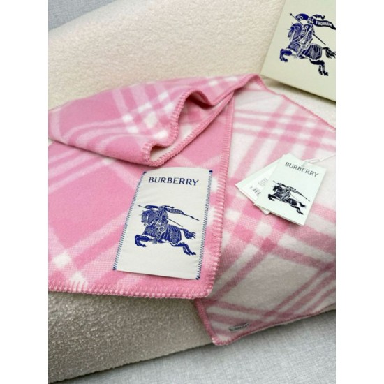 Fake Burberry Check Wool Scarf/Blanket with Equestrian Label 30 x 180 Pink Replica Top AAAAA Replica Burberry Check Wool Scarf/Blanket with Equestrian Label 30 x 180 Pink Clone Cheap