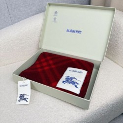 Top AAAAA Replica Burberry Check Wool Scarf/Blanket with Equestrian Label 30 x 180 Red Clone Cheap