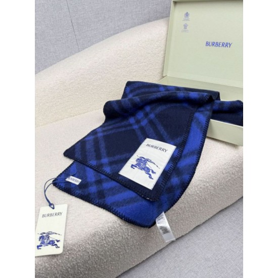 Fake Burberry Check Wool Scarf/Blanket with Equestrian Label 30 x 180 Blue Replica Top AAAAA Replica Burberry Check Wool Scarf/Blanket with Equestrian Label 30 x 180 Blue Clone Cheap