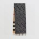Top AAAAA Replica Burberry Reversible TB Cashmere/Wool Check Scarf, 30 x 180 cm, Black/Brown Clone Cheap