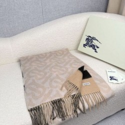 Top AAAAA Replica Burberry Reversible TB Cashmere/Wool Check Scarf, 30 x 180 cm, Beige/Brown Clone Cheap