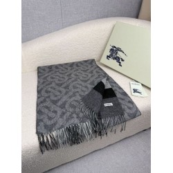 Top AAAAA Replica Burberry Reversible TB Cashmere/Wool Check Scarf, 30 x 180 cm, Black Clone Cheap