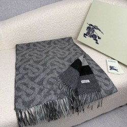 Top AAAAA Replica Burberry Reversible TB Cashmere/Wool Check Scarf, 30 x 180 cm, Black Clone Cheap