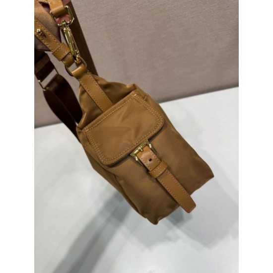 Top AAAAA Replica Prada Explore Large Re-Nylon Shoulder Bag 1BC264, Brown Clone Cheap