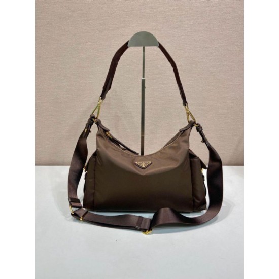 Top AAAAA Replica Prada Explore Large Re-Nylon Shoulder Bag 1BC264, Terra di Siena Clone Cheap