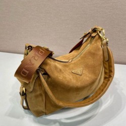 Fake Prada Explore Large Suede Shoulder Bag 1BC264, Brown Replica Top AAAAA Replica Prada Explore Large Suede Shoulder Bag 1BC264, Brown Clone Cheap