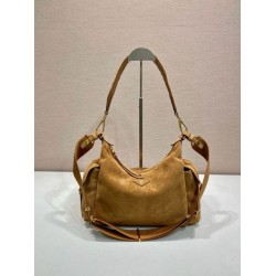 Top AAAAA Replica Prada Explore Large Suede Shoulder Bag 1BC264, Brown Clone Cheap