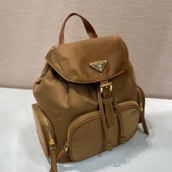 Fake Prada Medium Re-Nylon Backpack with Belt Bag 1BZ811 Brown Replica Top AAAAA Replica Prada Medium Re-Nylon Backpack with Belt Bag 1BZ811 Brown Clone Cheap