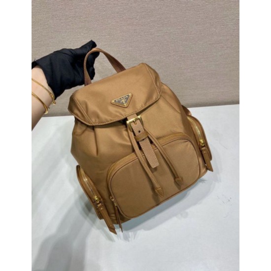 Top AAAAA Replica Prada Medium Re-Nylon Backpack with Belt Bag 1BZ811 Brown Clone Cheap
