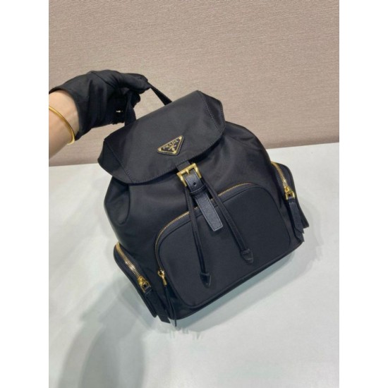 Top AAAAA Replica Prada Medium Re-Nylon Backpack with Belt Bag 1BZ811 Black Clone Cheap