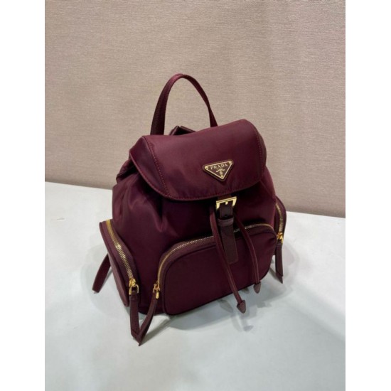 Top AAAAA Replica Prada Medium Re-Nylon Backpack with Belt Bag 1BZ811 Burgundy Clone Cheap