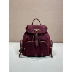 Top AAAAA Replica Prada Medium Re-Nylon Backpack with Belt Bag 1BZ811 Burgundy Clone Cheap
