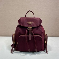 Top AAAAA Replica Prada Medium Re-Nylon Backpack with Belt Bag 1BZ811 Burgundy Clone Cheap
