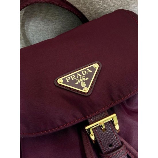 Top AAAAA Replica Prada Medium Re-Nylon Backpack with Belt Bag 1BZ811 Burgundy Clone Cheap