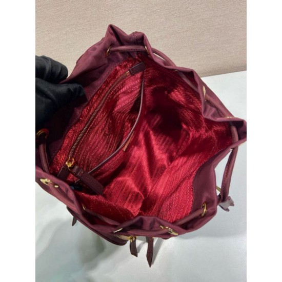 Top AAAAA Replica Prada Medium Re-Nylon Backpack with Belt Bag 1BZ811 Burgundy Clone Cheap