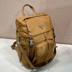 Fake Prada Re-Nylon Backpack 1BZ039 Brown Replica Top AAAAA Replica Prada Re-Nylon Backpack 1BZ039 Brown Clone Cheap
