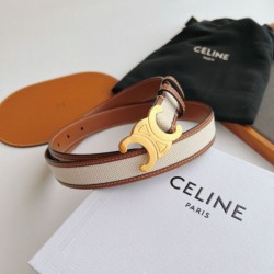 Top AAAAA Replica Celine Triomphe Medium Belt 25mm Brown Clone Cheap