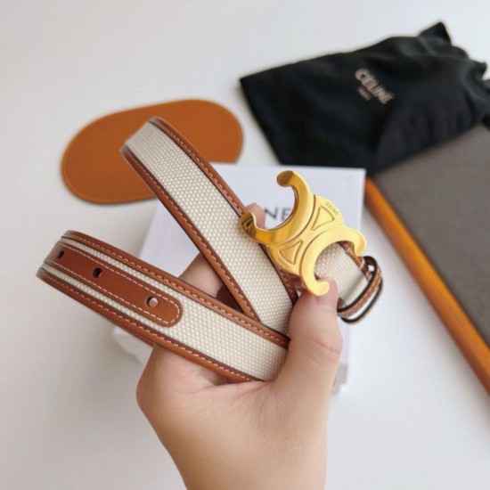 Top AAAAA Replica Celine Triomphe Medium Belt 25mm Brown Clone Cheap
