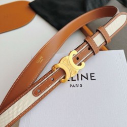Top AAAAA Replica Celine Triomphe Medium Belt 25mm Brown Clone Cheap
