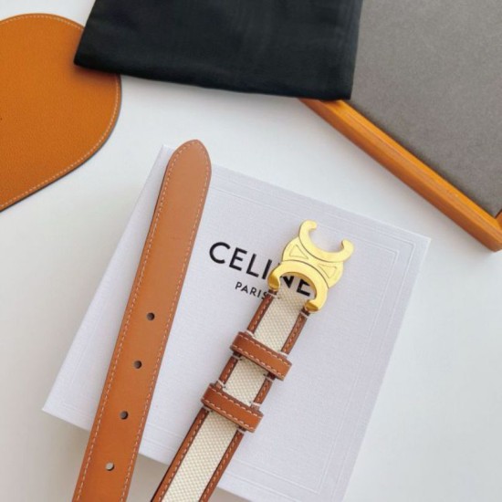 Top AAAAA Replica Celine Triomphe Medium Belt 25mm Brown Clone Cheap