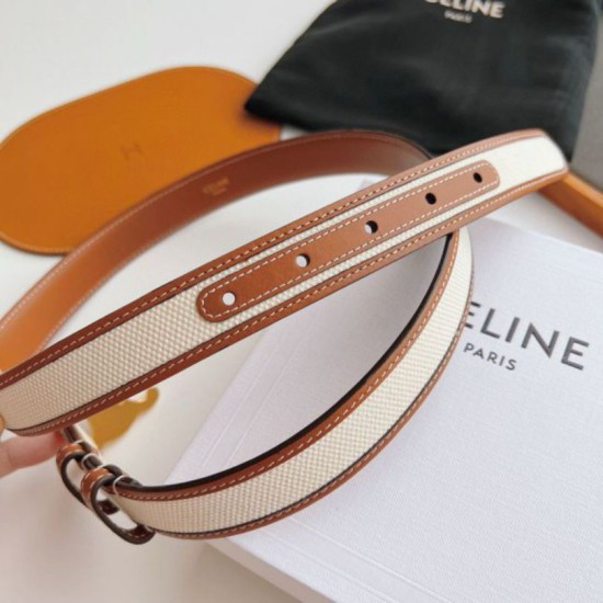 Top AAAAA Replica Celine Triomphe Medium Belt 25mm Brown Clone Cheap