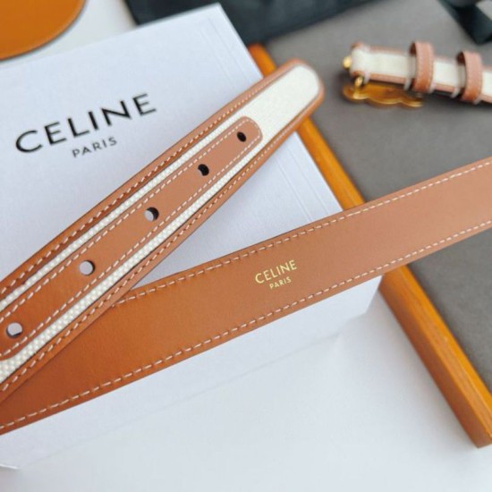 Top AAAAA Replica Celine Triomphe Medium Belt 25mm Brown Clone Cheap