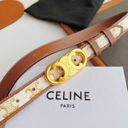 Top AAAAA Replica Celine Triomphe Medium Belt 25mm with Gold-Finish Buckle Clone Cheap