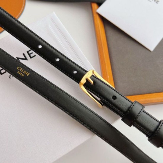 Top AAAAA Replica Celine Elegant Charm Belt 18mm Black with Gold-Finish Clone Cheap