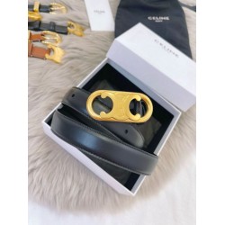 Top AAAAA Replica Celine Triomphe Medium Belt 25mm Black with Taurean Leather Clone Cheap