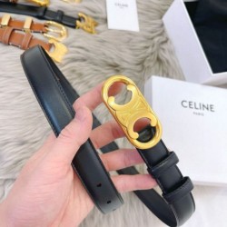 Top AAAAA Replica Celine Triomphe Medium Belt 25mm Black with Taurean Leather Clone Cheap