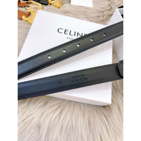 Top AAAAA Replica Celine Triomphe Medium Belt 25mm Black with Taurean Leather Clone Cheap