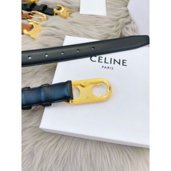 Top AAAAA Replica Celine Triomphe Medium Belt 25mm Black with Taurean Leather Clone Cheap