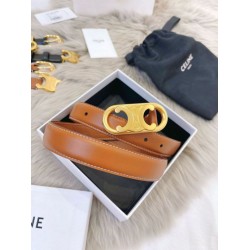 Top AAAAA Replica Celine Triomphe Medium Belt 25mm Brown with Taurean Leather Clone Cheap