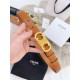 Top AAAAA Replica Celine Triomphe Medium Belt 25mm Brown with Taurean Leather Clone Cheap