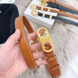 Top AAAAA Replica Celine Triomphe Medium Belt 25mm Brown with Taurean Leather Clone Cheap