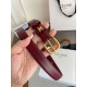 Top AAAAA Replica Celine Vivienne Medium Belt 25mm Natural Calfskin Burgundy Clone Cheap