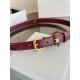 Top AAAAA Replica Celine Vivienne Medium Belt 25mm Natural Calfskin Burgundy Clone Cheap