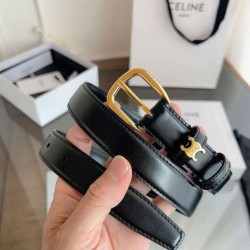 Top AAAAA Replica Celine Vivienne Medium Belt 25mm Natural Calfskin Black Clone Cheap