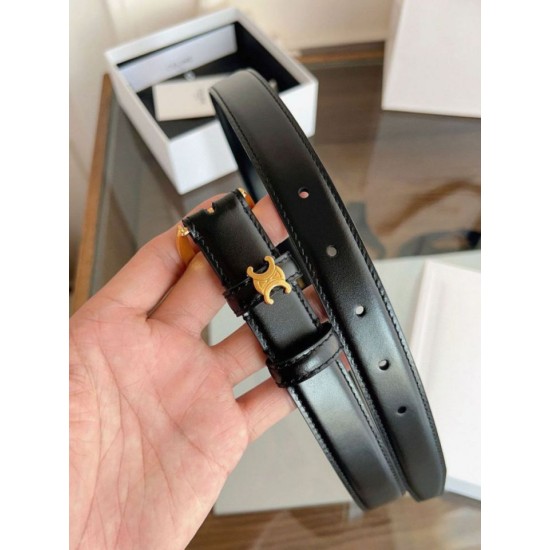Top AAAAA Replica Celine Vivienne Medium Belt 25mm Natural Calfskin Black Clone Cheap