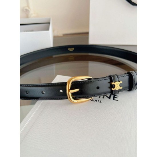 Top AAAAA Replica Celine Vivienne Medium Belt 25mm Natural Calfskin Black Clone Cheap