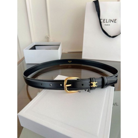 Top AAAAA Replica Celine Vivienne Medium Belt 25mm Natural Calfskin Black Clone Cheap