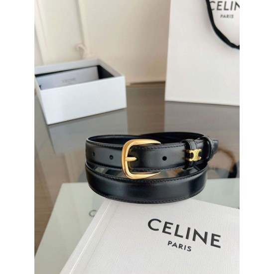 Top AAAAA Replica Celine Vivienne Medium Belt 25mm Natural Calfskin Black Clone Cheap