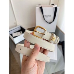 Top AAAAA Replica Celine Vivienne Medium Belt 25mm White Natural Calfskin Clone Cheap