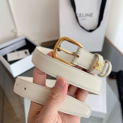 Top AAAAA Replica Celine Vivienne Medium Belt 25mm White Natural Calfskin Clone Cheap