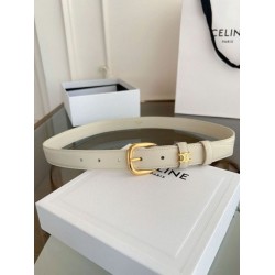 Top AAAAA Replica Celine Vivienne Medium Belt 25mm White Natural Calfskin Clone Cheap