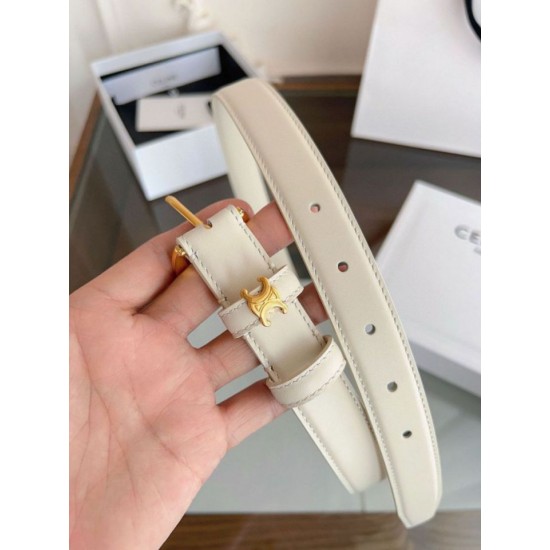 Top AAAAA Replica Celine Vivienne Medium Belt 25mm White Natural Calfskin Clone Cheap