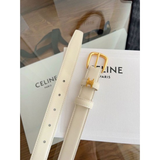 Top AAAAA Replica Celine Vivienne Medium Belt 25mm White Natural Calfskin Clone Cheap