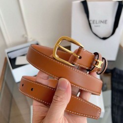 Top AAAAA Replica Celine Vivienne Medium Belt 25mm Brown Natural Calfskin Clone Cheap