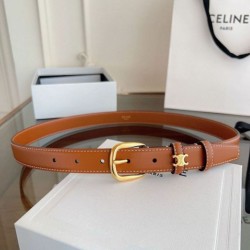 Top AAAAA Replica Celine Vivienne Medium Belt 25mm Brown Natural Calfskin Clone Cheap