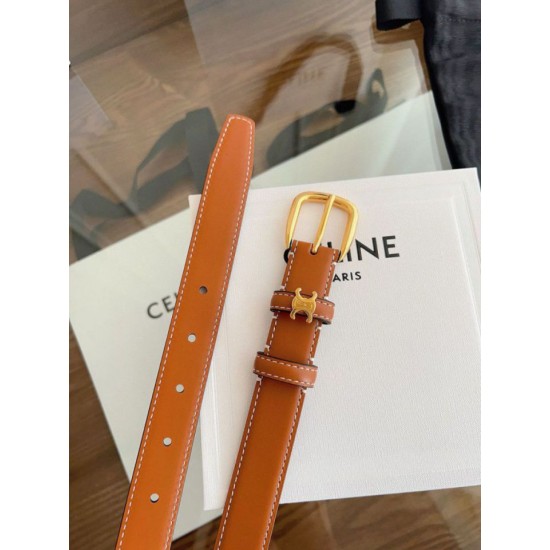 Top AAAAA Replica Celine Vivienne Medium Belt 25mm Brown Natural Calfskin Clone Cheap